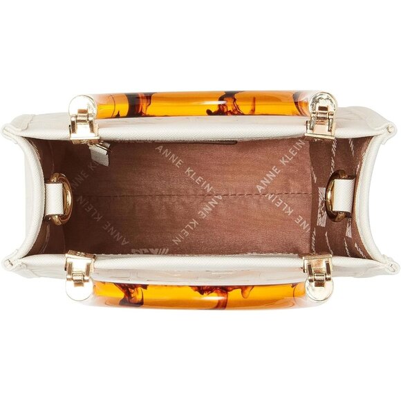 Mini Crossbody Bag Polyester Womens Convertible North South Embossed - Picture 3 of 4